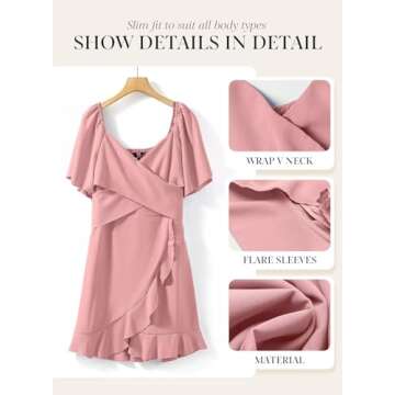 Stylish Dokotoo Wrap V Neck Mini Dress for Summer Events