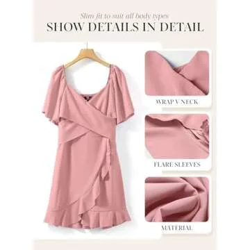 Stylish Dokotoo Wrap V Neck Mini Dress for Summer Events