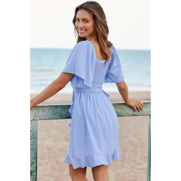 Stylish Dokotoo Wrap V Neck Mini Dress for Summer Events