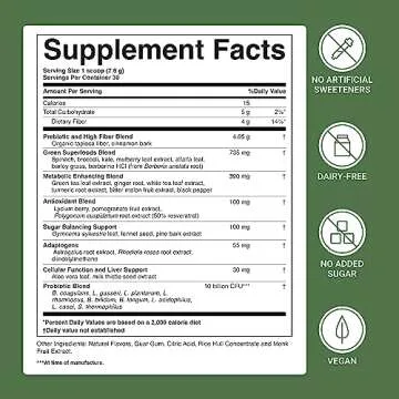 ACTIVATEDYOU Morning Complete Prebiotics, Probiotics, Green Superfoods (Apple Cinnamon) + Essential Skin Food Collagen, Elastin Support, 30 Servings