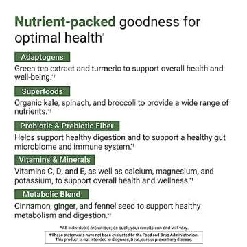 ACTIVATEDYOU Morning Complete Prebiotics, Probiotics, Green Superfoods (Apple Cinnamon) + Essential Skin Food Collagen, Elastin Support, 30 Servings