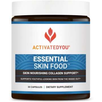 ACTIVATEDYOU Morning Complete Prebiotics, Probiotics, Green Superfoods (Apple Cinnamon) + Essential Skin Food Collagen, Elastin Support, 30 Servings