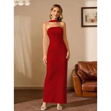 HTZMO Women Elegant Summer Bodycon Maxi Dress