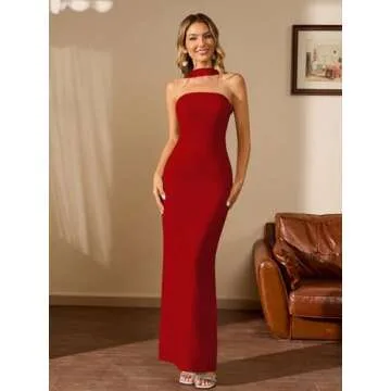 HTZMO Women Elegant Summer Bodycon Maxi Dress