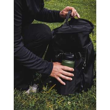 IFLASK Sport Travel Outdoor Water Bottle with Spout and Straw Lids | Leak Proof | Insulated Stainless Steel Double Walled | BPA and Sweat free | Hot & Cold | For Kids Men & Women (Green, 18 oz)