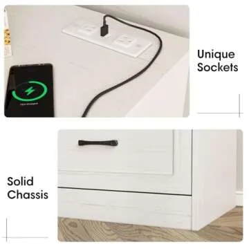 Fameill 6 Drawer Dresser with Charging Station for All Rooms