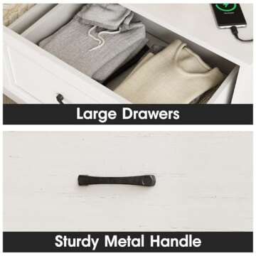 Fameill 6 Drawer Dresser with Charging Station for All Rooms