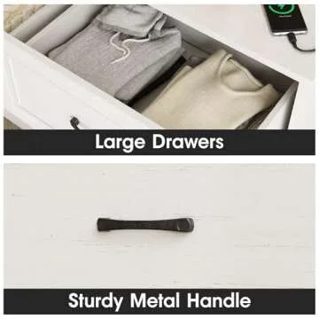 Fameill 6 Drawer Dresser with Charging Station for All Rooms