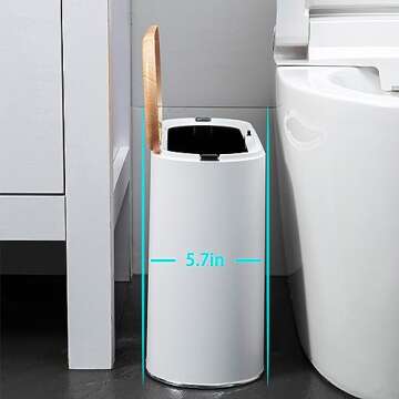 Stylish URALFA Small Trash Can with Push Button Lid