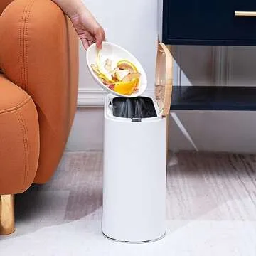 Stylish URALFA Small Trash Can with Push Button Lid
