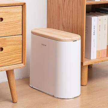 Stylish URALFA Small Trash Can with Push Button Lid