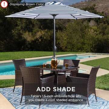 Best Choice Products 5-Piece Wicker Dining Set for Outdoors