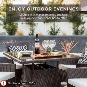 Best Choice Products 5-Piece Wicker Dining Set for Outdoors