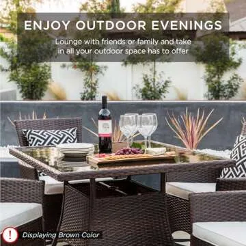 Best Choice Products 5-Piece Wicker Dining Set for Outdoors