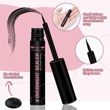 Lash Clusters Overnighter Lash Sealer for Cluster Lashes DIY Lash Extension Overnight Sealer Extend Lash Wear Up to 14 Days Lash Sealer Long Lasting Easy to Remove 5ml Black