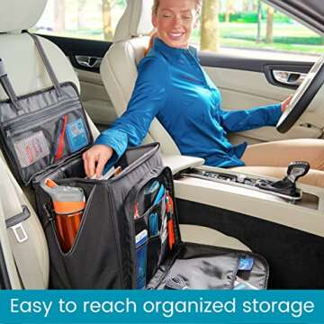 High Road Car Office Organizer - Front Seat Organizer with Desk Supplies Compartment, Laptop Sleeve,...