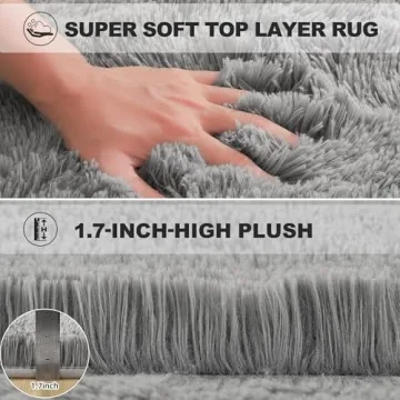 HQAYW Fluffy 6x9 Feet Area Rug - Soft Shaggy Carpet