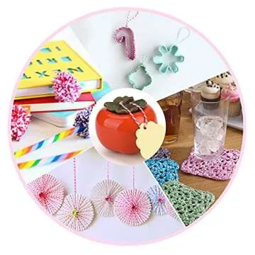 G2PLUS Pink and White Cotton String for Crafts and Gifts