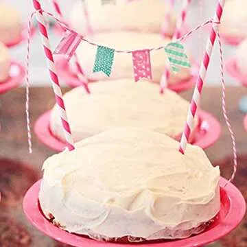 G2PLUS Pink and White Cotton String for Crafts and Gifts