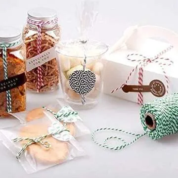 G2PLUS Pink and White Cotton String for Crafts and Gifts