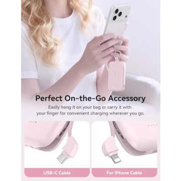 RORRY Portable Charger, 10000mAh PD 30W Fast Charging Portable Charger Power Bank with Built-in Cabl...