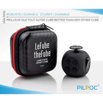PILPOC theFube Fidget Cube, 6-Sided Stress Relief & Focus Toy for Adults & Kids, Boosts Concentratio...