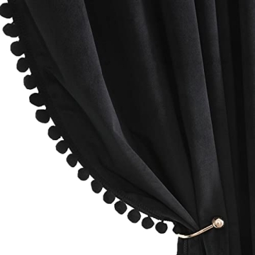 Benedeco Velvet Black Curtains for Bedroom and Living Room - 2 Panels of Elegance and Functionality
