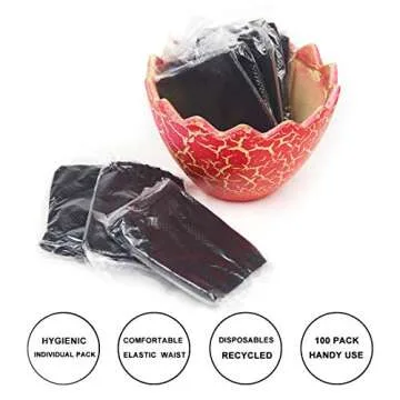 Lifesoft Pack of 100 Disposable Thong Panties Spay Tanning Wraps, Individually Wrapped Black
