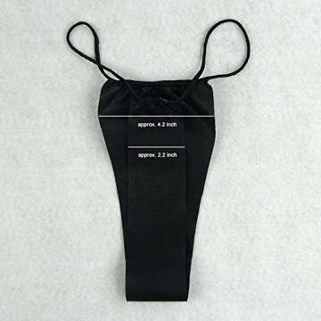 Lifesoft Pack of 100 Disposable Thong Panties Spay Tanning Wraps, Individually Wrapped Black