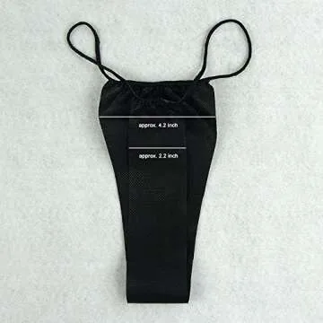 Lifesoft Pack of 100 Disposable Thong Panties Spay Tanning Wraps, Individually Wrapped Black