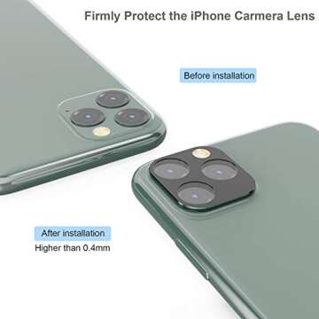 ROITON for iPhone 11 Pro/iPhone 11 Pro Max Camera Lens Protector, Ultra Thin High Definition Bubble-Free Anti-Scratch Fingerprint Tempered Glass Camera Lens Protector 2 Pack (Midnight Green)