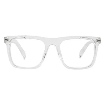 NIDOVIX Trendy Square Blue Light Blocking Glasses for Men Women, Fashion Frame Non-prescription Computer Glasses (Transparent)