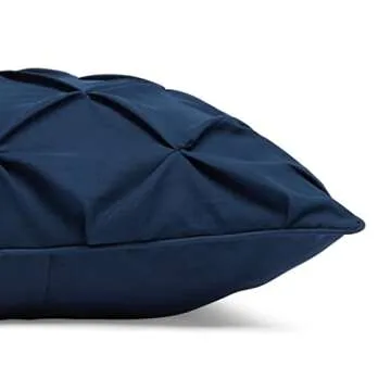 Amazon Basics Queen Size Comforter Sets, All-Season Down-Alternative 3-Piece Bedding Set, Pinch Pleat Design, Full/Queen Size, Navy Blue