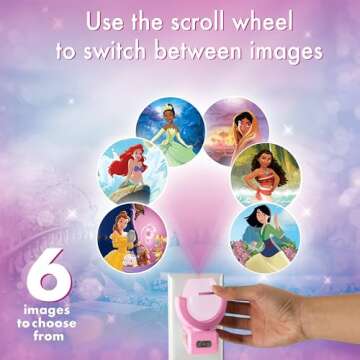 Disney Princess LED Kids Night Light Projector with Sensor