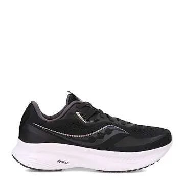 Saucony Women's Guide 15 Running Shoe, Black/White, 8.5