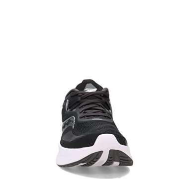 Saucony Women's Guide 15 Running Shoe, Black/White, 8.5