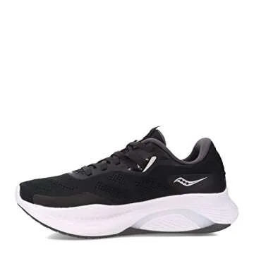 Saucony Women's Guide 15 Running Shoe, Black/White, 8.5