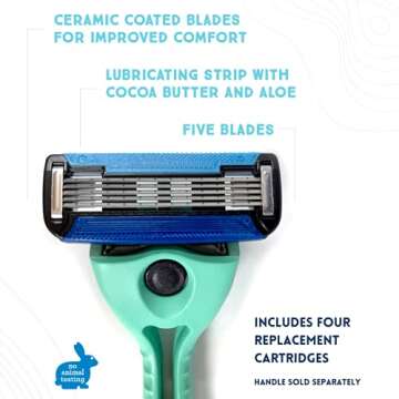 Preserve POPi Shave 5 Replacement Cartridges for Preserve POPi Shave 5 Razor (4 Count (Pack of 1))