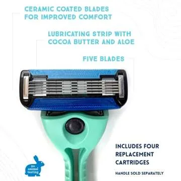 Preserve POPi Shave 5 Replacement Cartridges for Preserve POPi Shave 5 Razor (4 Count (Pack of 1))