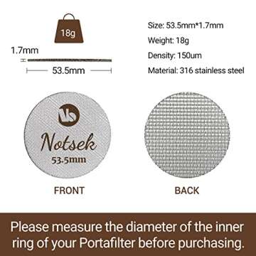 Puck Screen 54mm for Breville, Espresso Puck Screen for 54mm Portafilter with Acrylic Storage Box, R...