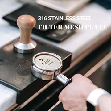 Puck Screen 54mm for Breville, Espresso Puck Screen for 54mm Portafilter with Acrylic Storage Box, Resuable 1.7mm Thickness 150μm, 316L Stainless Steel Filter Screen for Breville Barista Espress