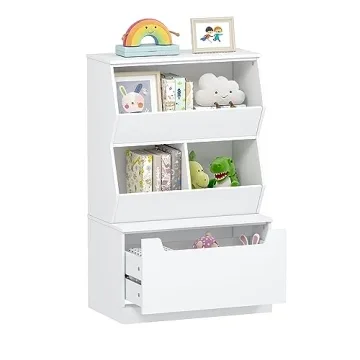 UTEX Kids Toy Storage Organizer - Stylish Children’s Bookshelf with Drawer for Toys