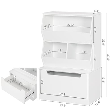 UTEX Kids Toy Storage Organizer with Drawer for Playroom