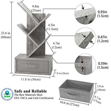 Versatile 4-Tier Bookshelf with Drawer for Small Spaces
