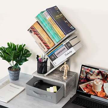 Versatile 4-Tier Bookshelf with Drawer for Small Spaces