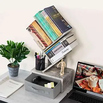 Versatile 4-Tier Bookshelf with Drawer for Small Spaces