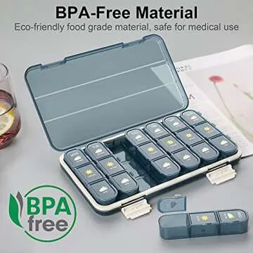 Acedada Weekly Pill Organizer - 3 Times a Day Medication Management