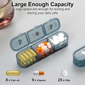 Acedada Weekly Pill Organizer - 3 Times a Day Medication Management