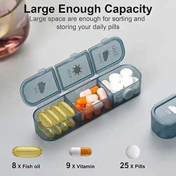 Acedada Weekly Pill Organizer - 3 Times a Day Medication Management
