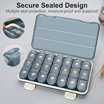 Acedada Weekly Pill Organizer - 3 Times a Day Medication Management